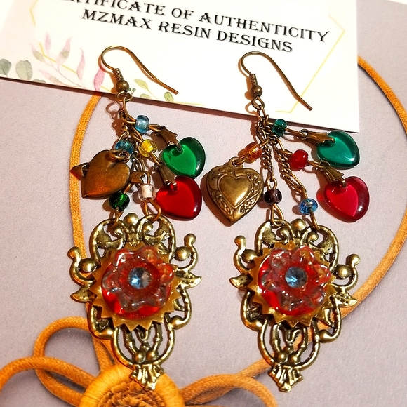 LONG FEMININE MzMax Resin Designs Earrings - Picture 3 of 7